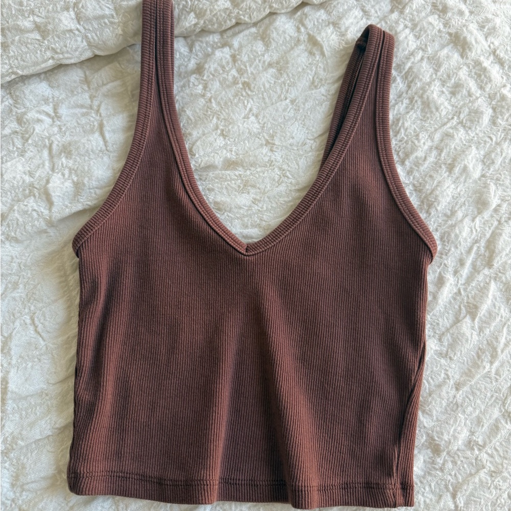 Zara Rust Ribbed Knit Tank